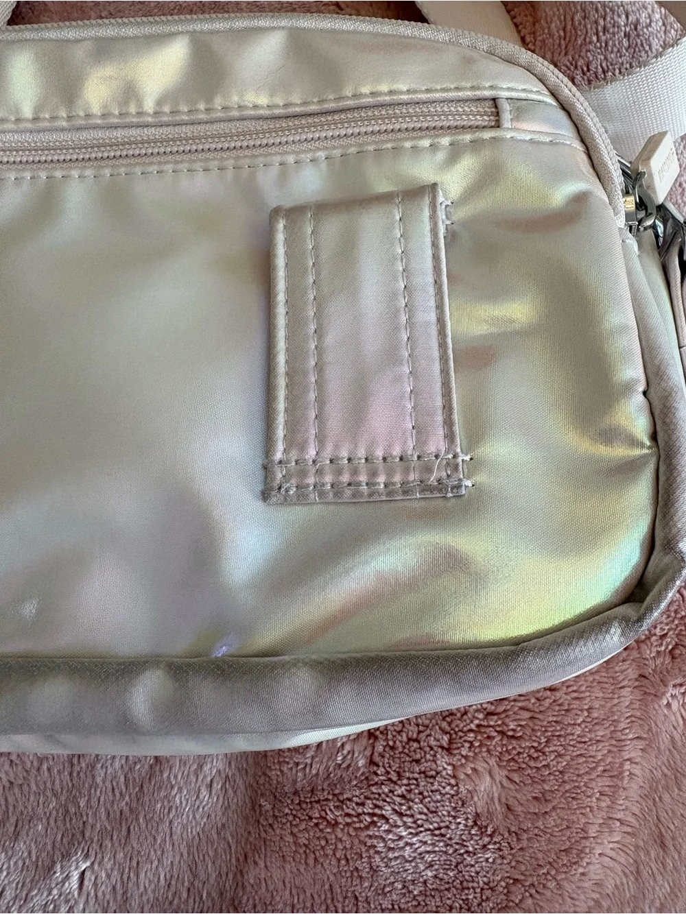 iHKWIP Iridescent Pearl Crossbody Bag Convertible Belt Bag